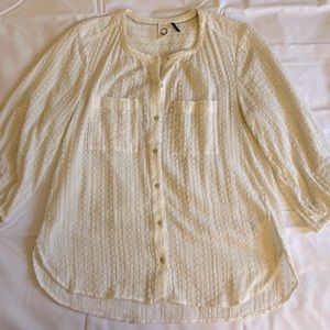 Anthropologie white button down shirt